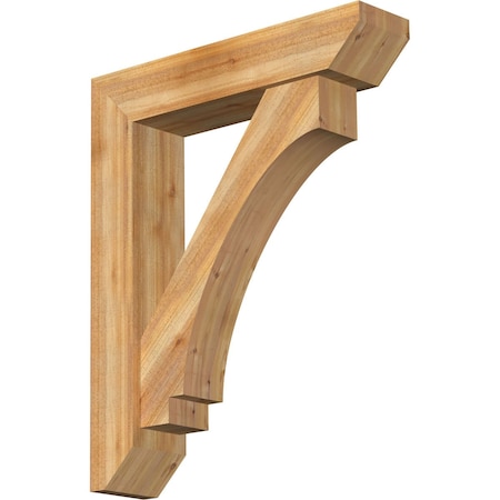 Ekena Millwork Imperial Slat Rough Sawn Bracket w/ Offset Brace, Western Red Cedar, 8"W x 36"D x 44"H BKT0806X36X44IMP06RWR